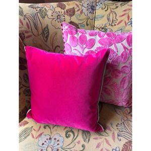 Designers Guild Velvet Throw Pillow Fuchsia Pink Plum Purple Reversible Square